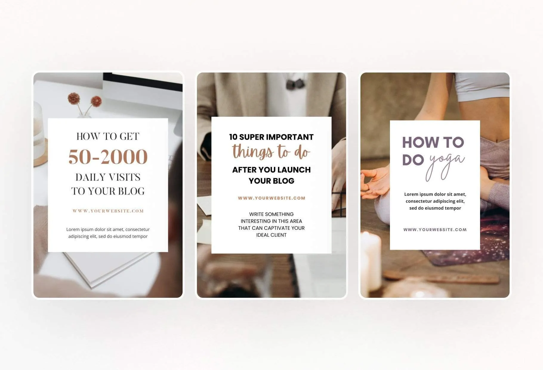 14 Modern Pinterest Templates for Bloggers and Coaches in All Industries Editable Canva Template Pack 04