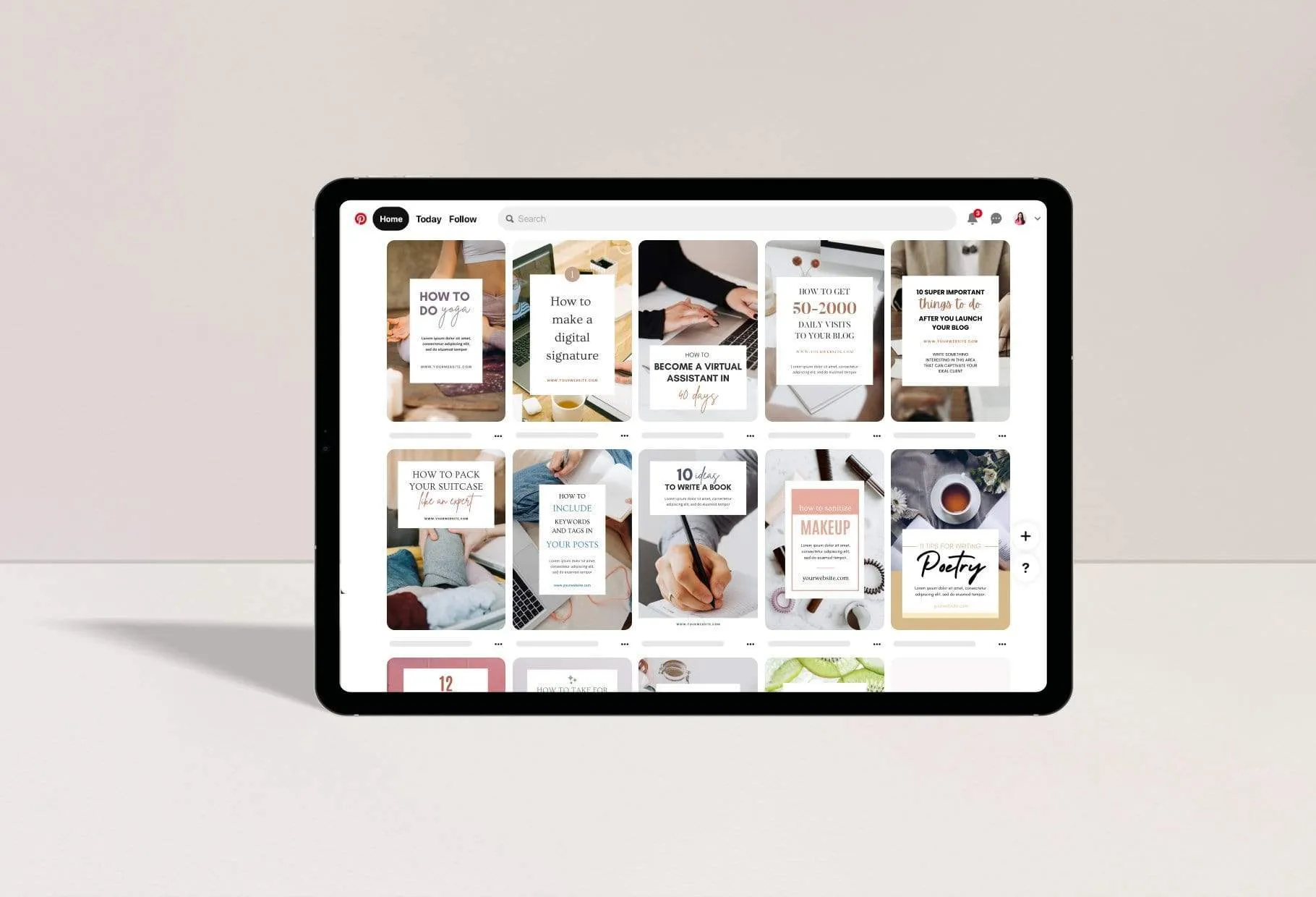 14 Modern Pinterest Templates for Bloggers and Coaches in All Industries Editable Canva Template Pack 04