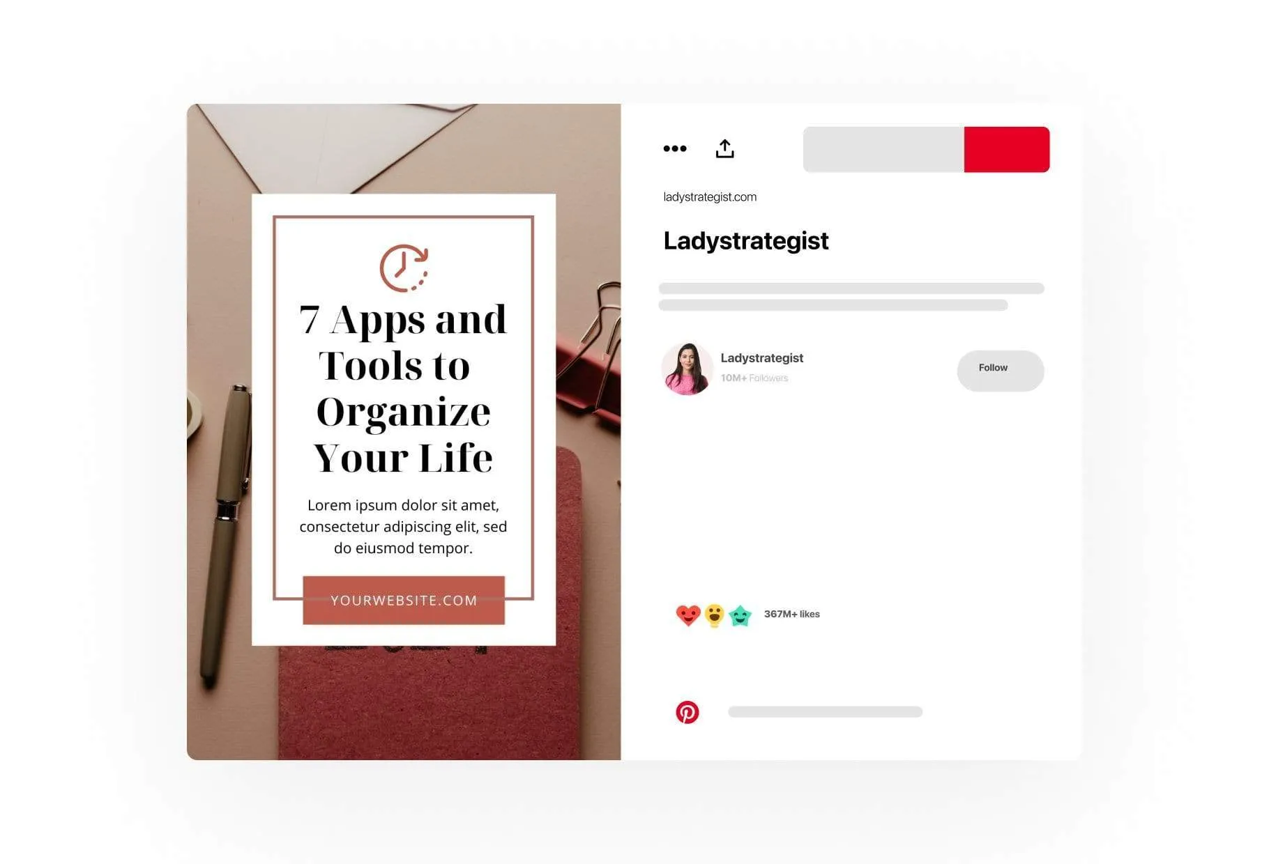14 Modern Pinterest Templates for Bloggers and Coaches in All Industries Editable Canva Template Pack 05