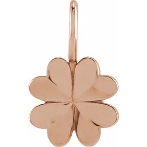 14K Rose Four-Leaf Clover Charm/Pendant