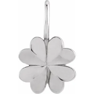 14K White Four-Leaf Clover Charm/Pendant