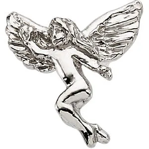 14k White Gold Dancing Angel Lapel Pin