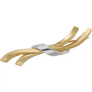 14k White Gold Two Tone Fashion Brooch