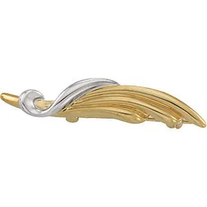14k White/Yellow Gold Two Tone Fashion Brooch