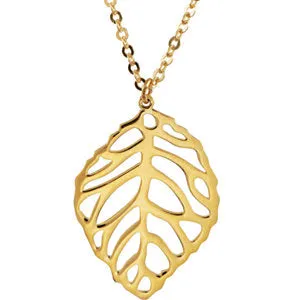 14K Yellow Leaf 18" Necklace