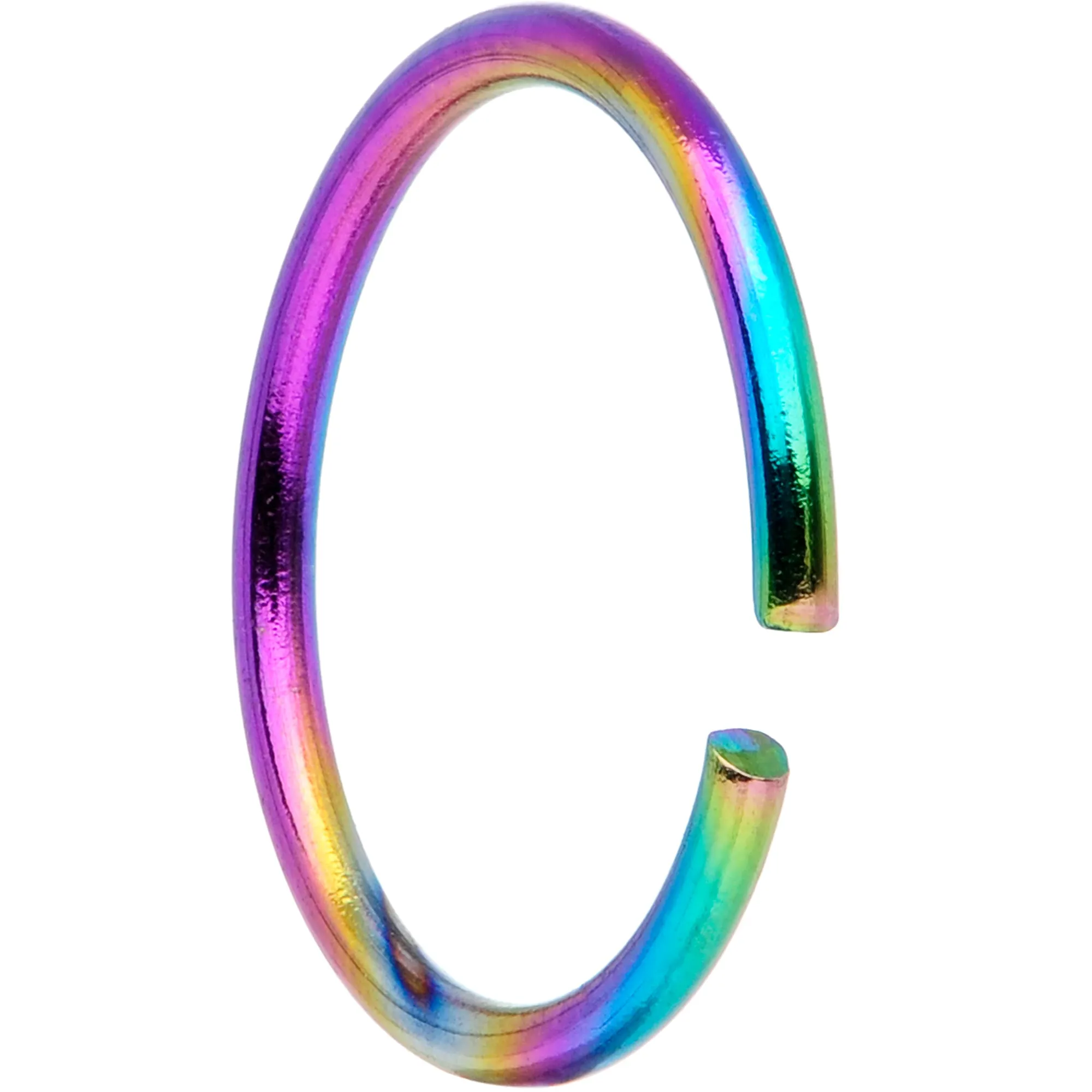 20 Gauge 5/16 Rainbow Anodized Seamless Nose Hoop Set of 12
