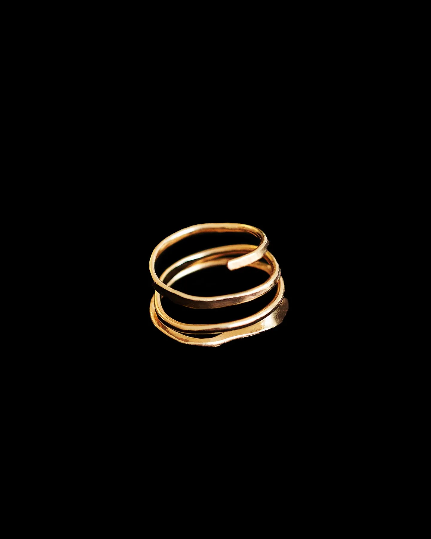3 Spiral Hammered Gold Filled Ring