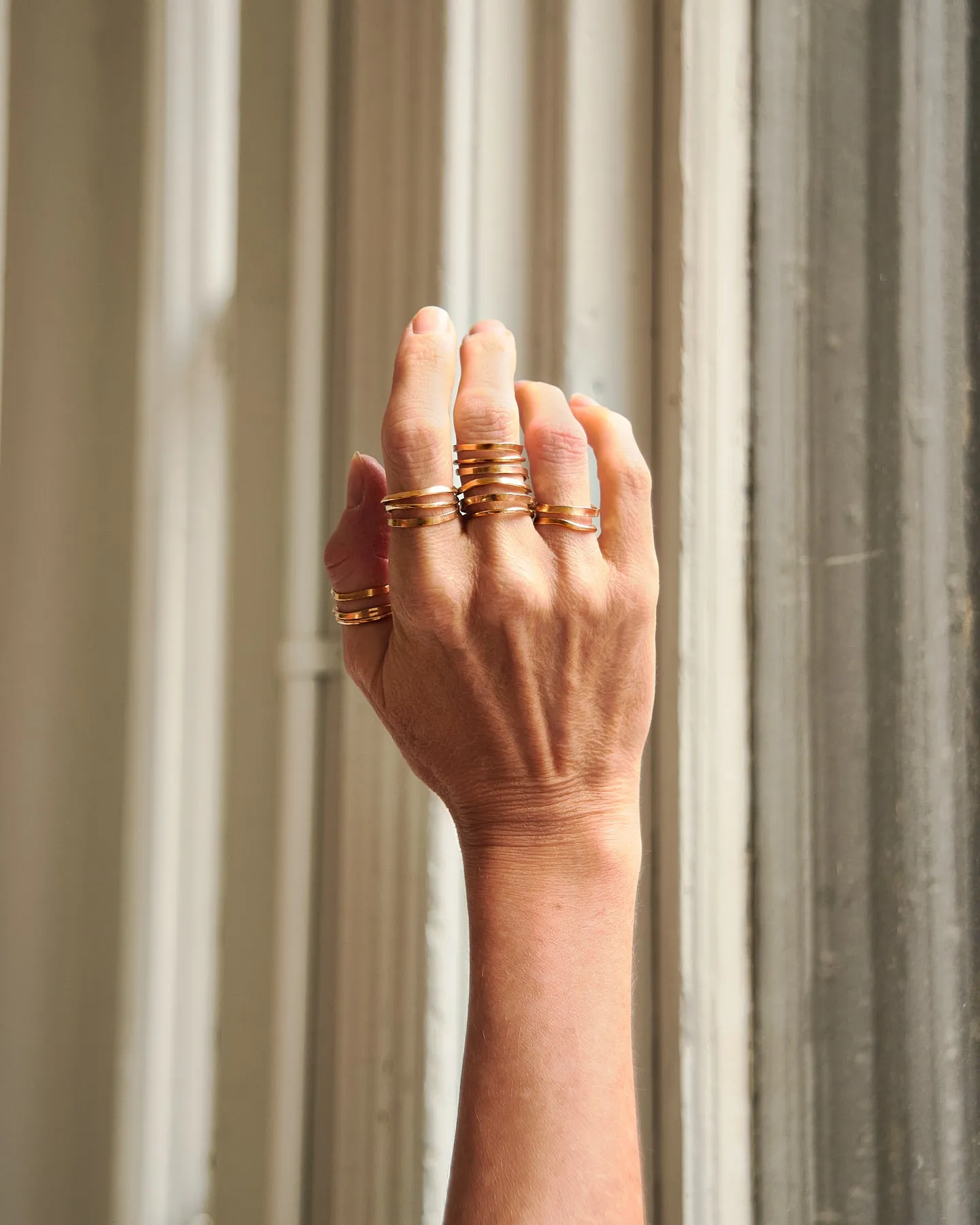 3 Spiral Hammered Gold Filled Ring