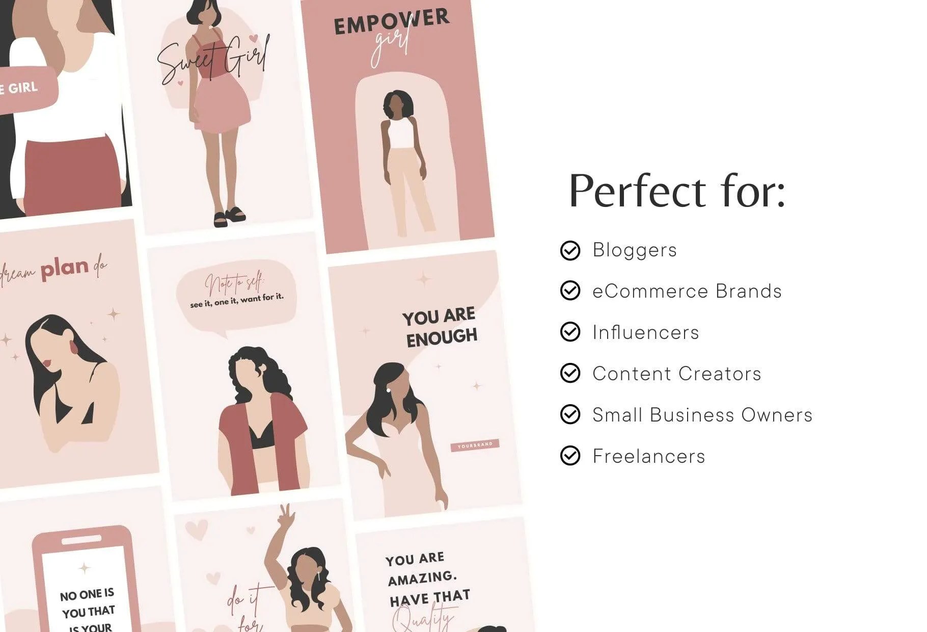 30 Girl Boss Pins Editable Canva Templates