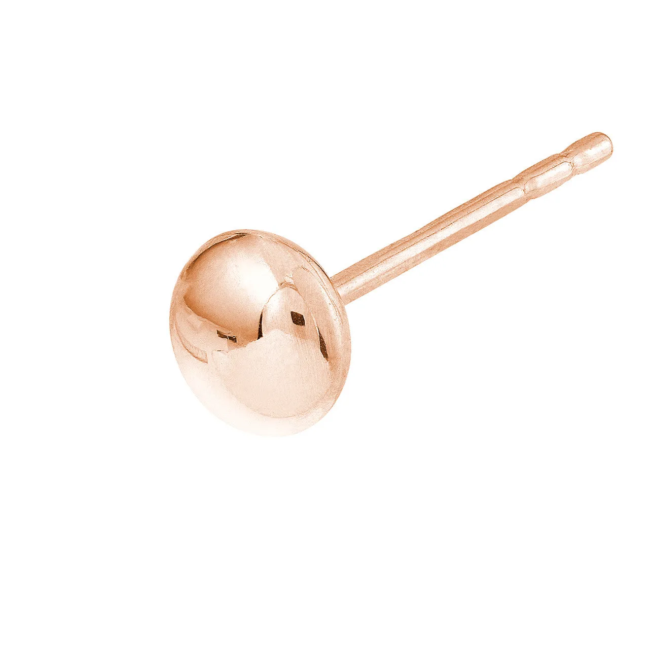 4.5mm Flat Round Pebble Stud Earrings