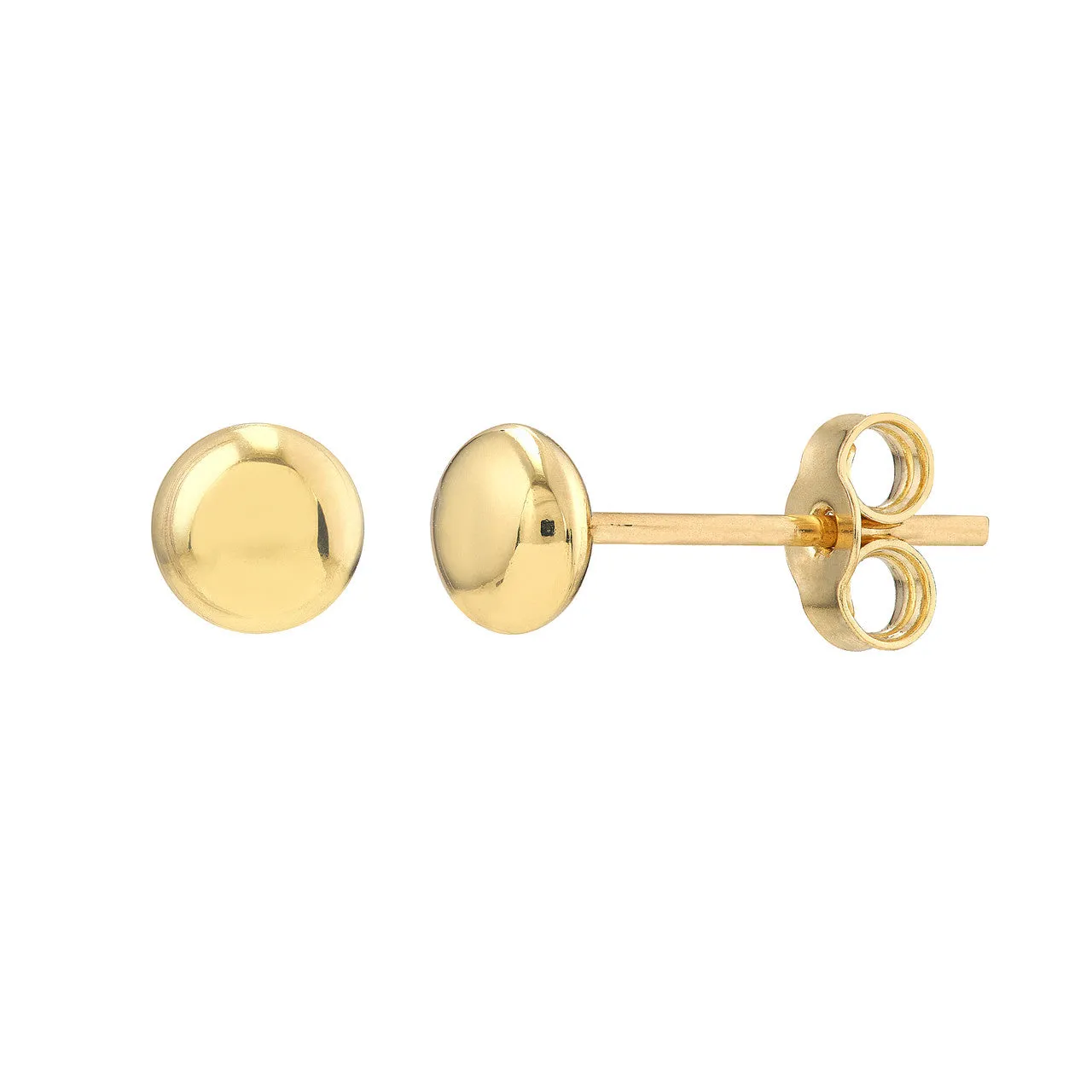 4.5mm Flat Round Pebble Stud Earrings