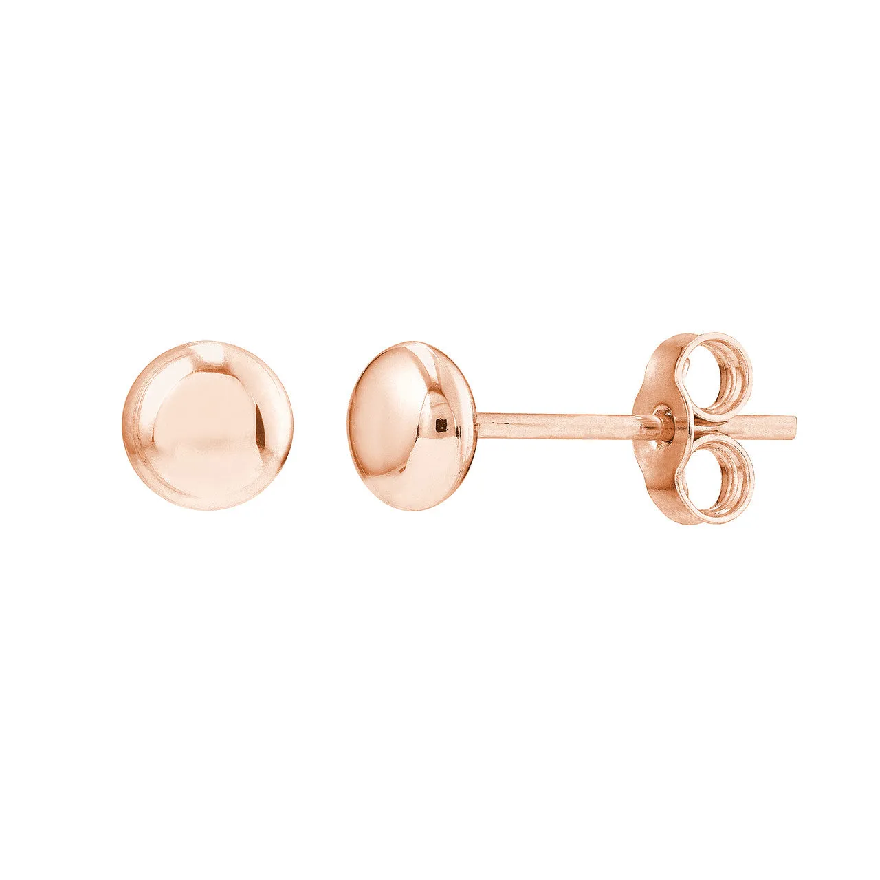 4.5mm Flat Round Pebble Stud Earrings