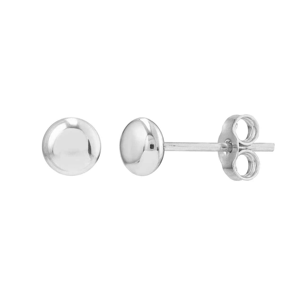 4.5mm Flat Round Pebble Stud Earrings
