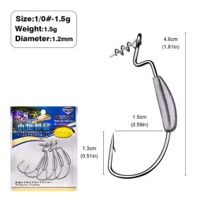 5x Weedless Fishing hooks Soft Lure Bait Texas Rig 1/0-5/0# with Lock Pin