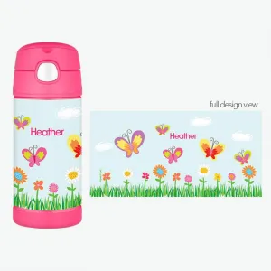 A Butterfly Field Personalized Thermos Bottle