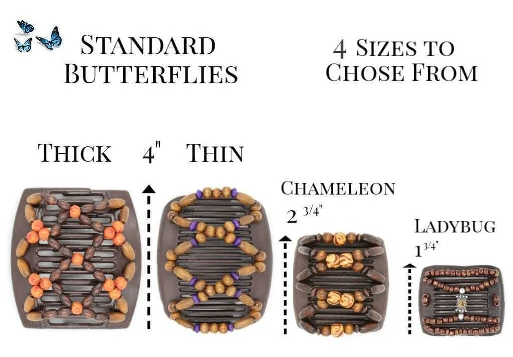 African Butterfly LadyBug Hair Comb - Gray 44