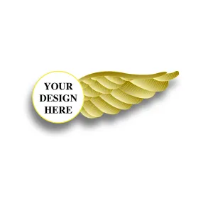 Air Force Wings Pin with Custom Round Logo - Half Wing 1.75 inch