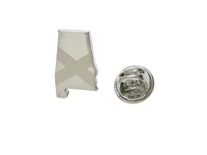 Alabama State Map Shape and Flag Design Lapel Pin