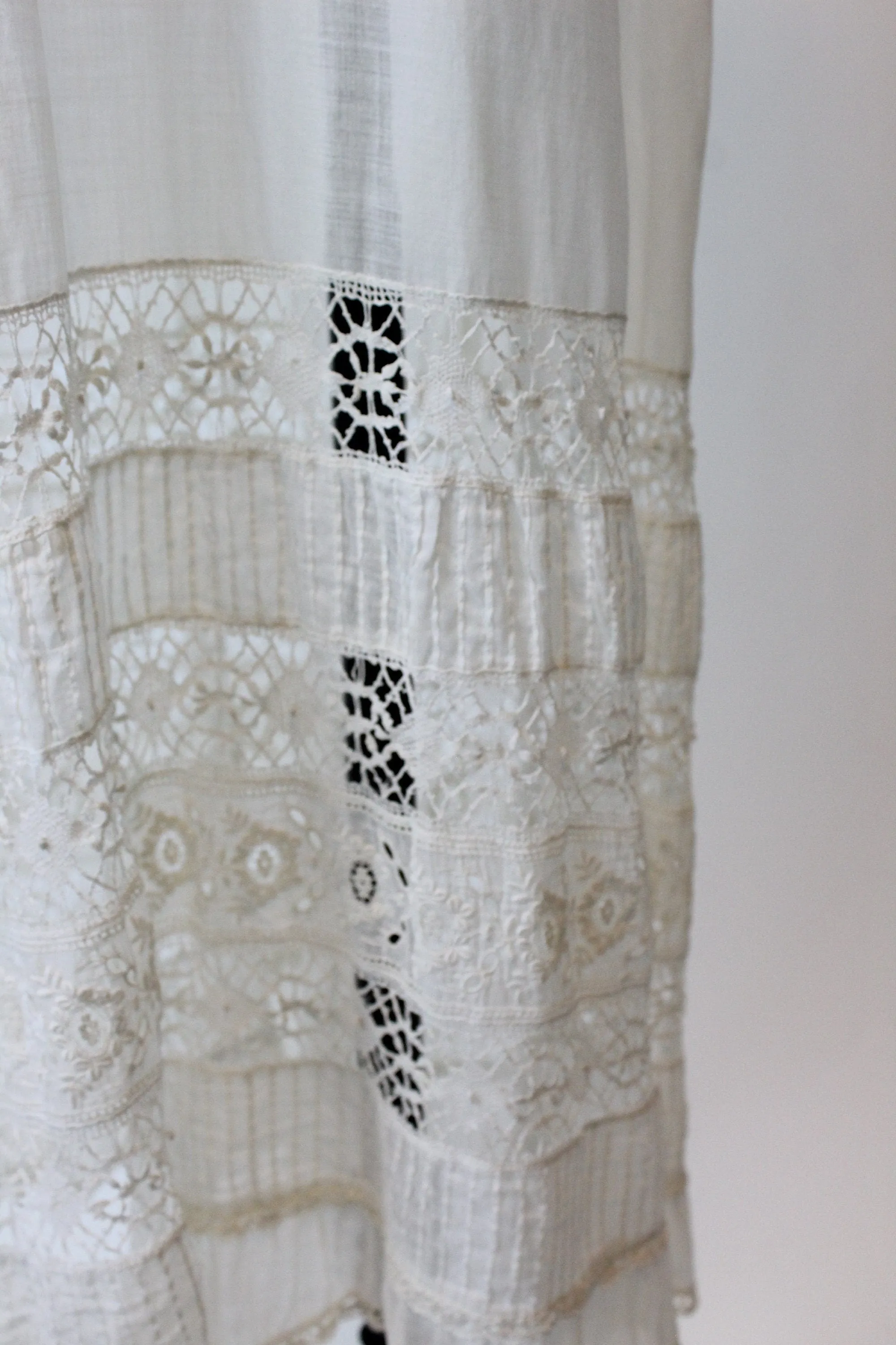 ANTIQUE 1910 EDWARDIAN cotton lace lingerie dress xxs  | new spring summer