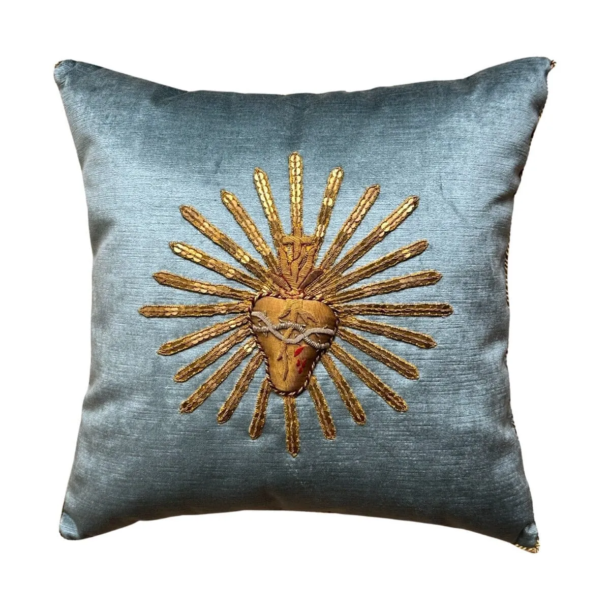 Antique Ecclesiastic Gold and Silver Embroidery (#E100823 | 17 1/2 x 17 1/2")