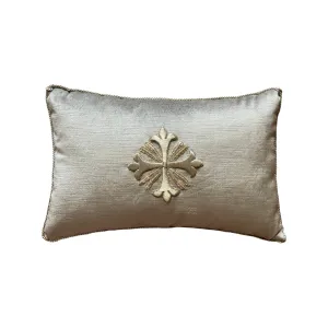 Antique Ecclesiastic Metallic Silver Embroidery (#E080224 | 10.5 x 16")