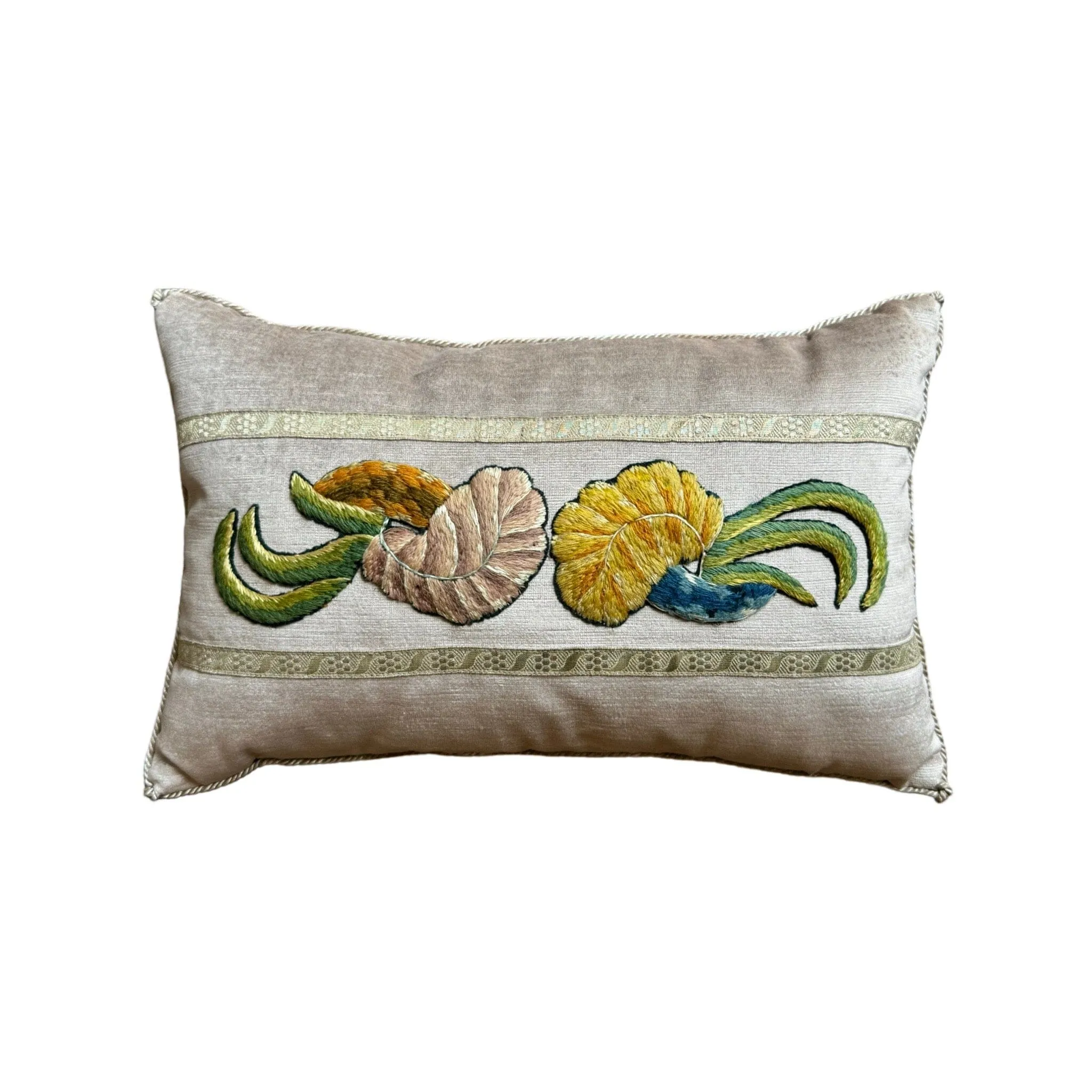 Antique English Crewel Embroidery (#E061824 | 11.5 x 18")