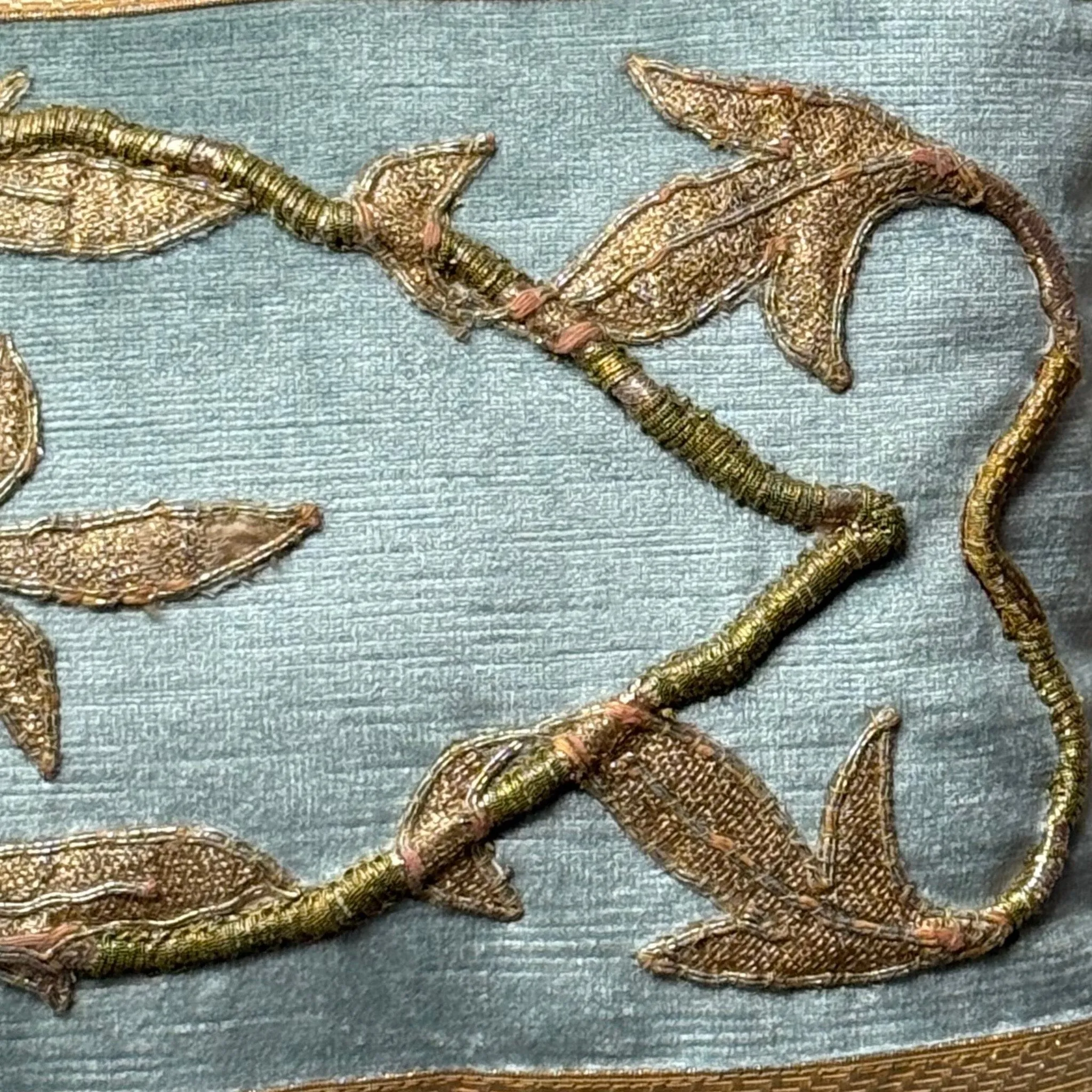 Antique European Gold Metallic and Silk Applique (#M071524 | 12 x 24")