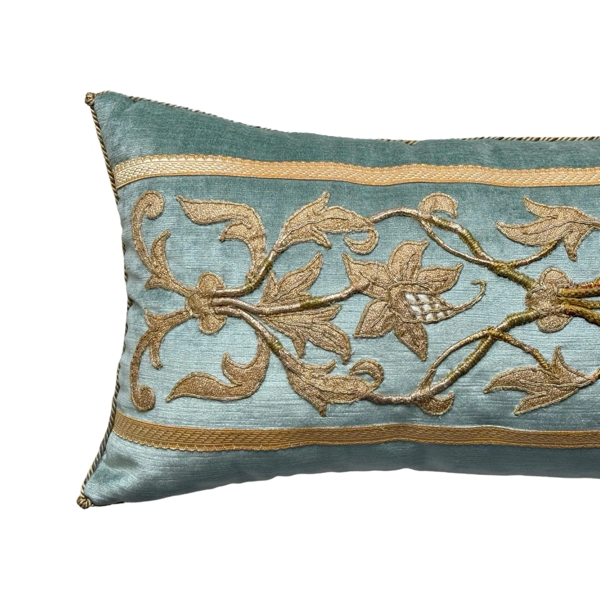 Antique European Gold Metallic and Silk Applique (#M071524 | 12 x 24")