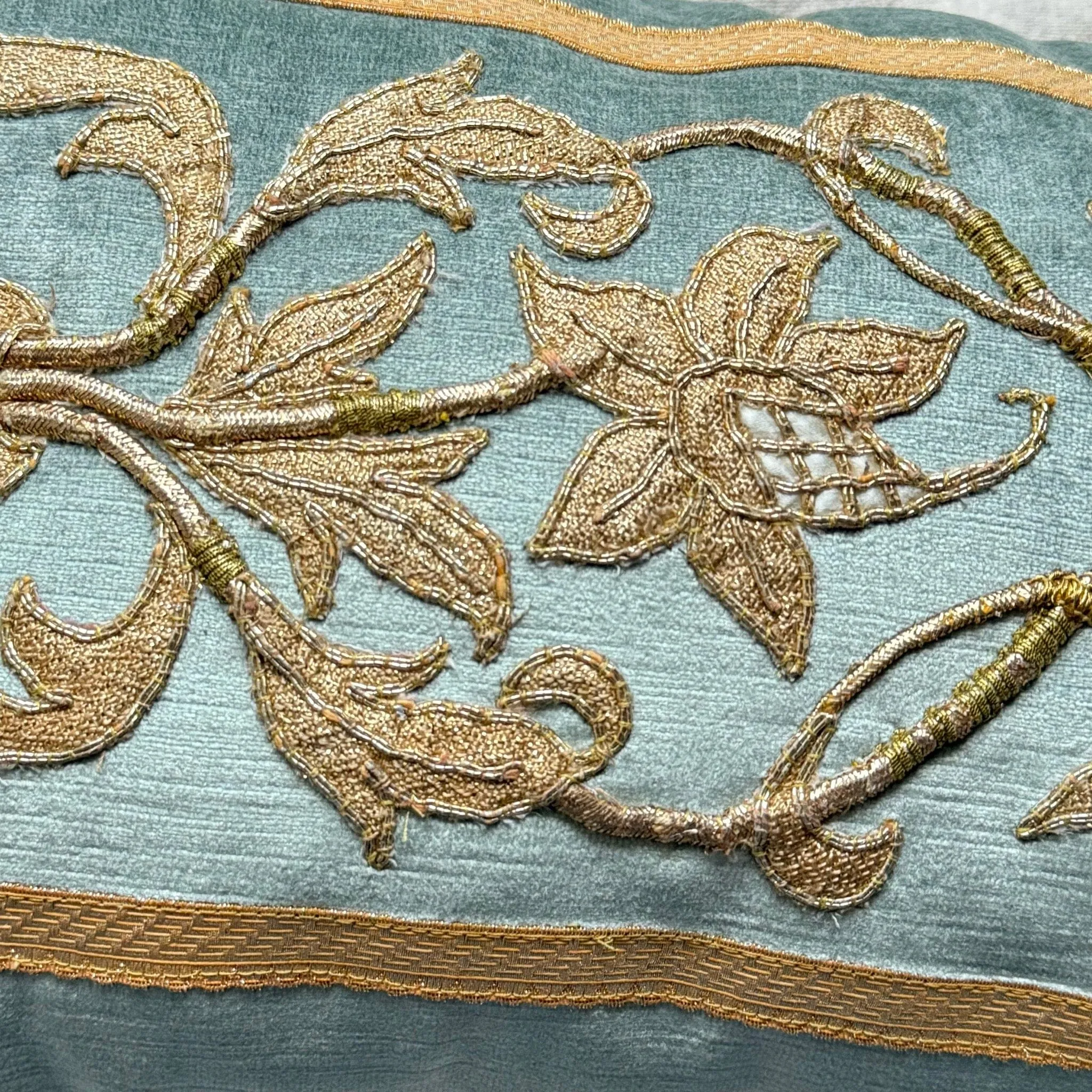 Antique European Gold Metallic and Silk Applique (#M071524 | 12 x 24")