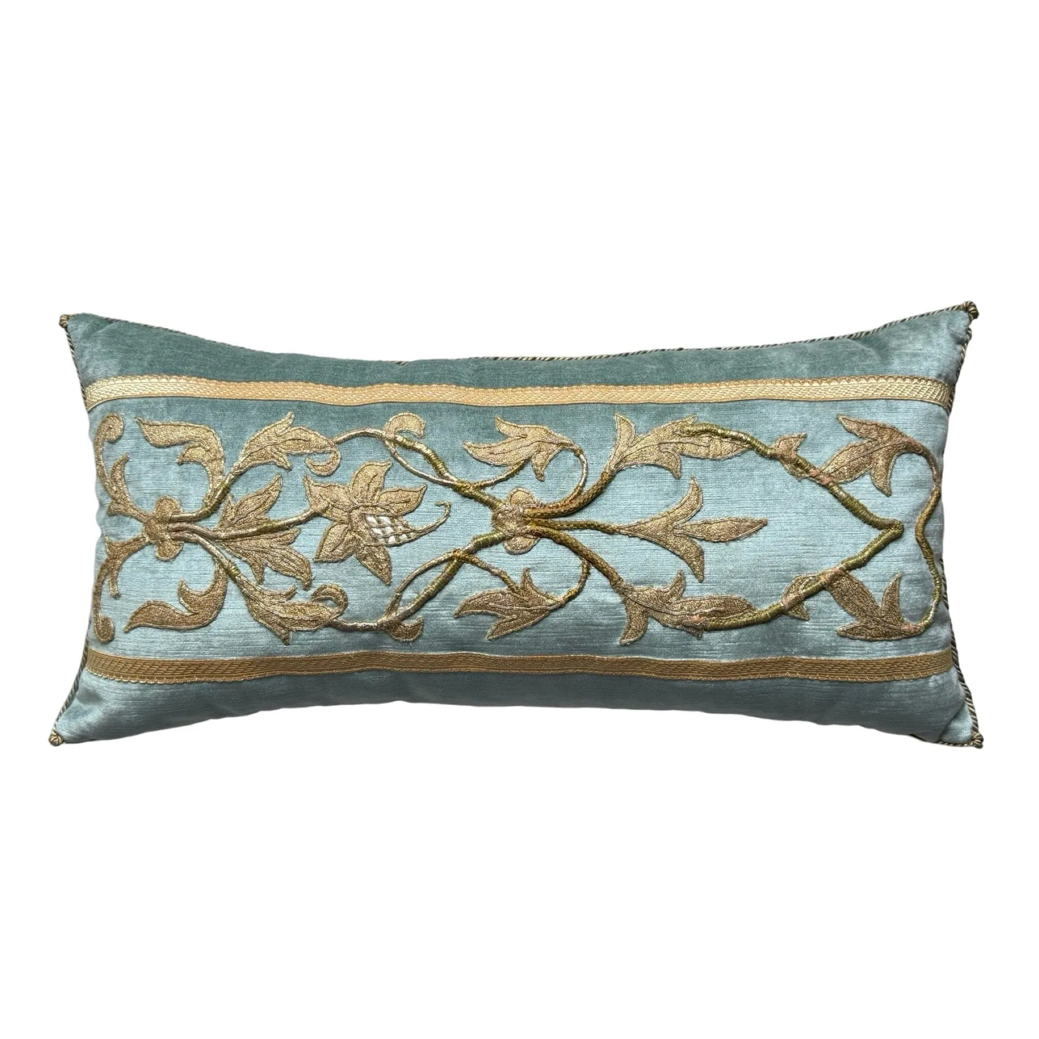 Antique European Gold Metallic and Silk Applique (#M071524 | 12 x 24")