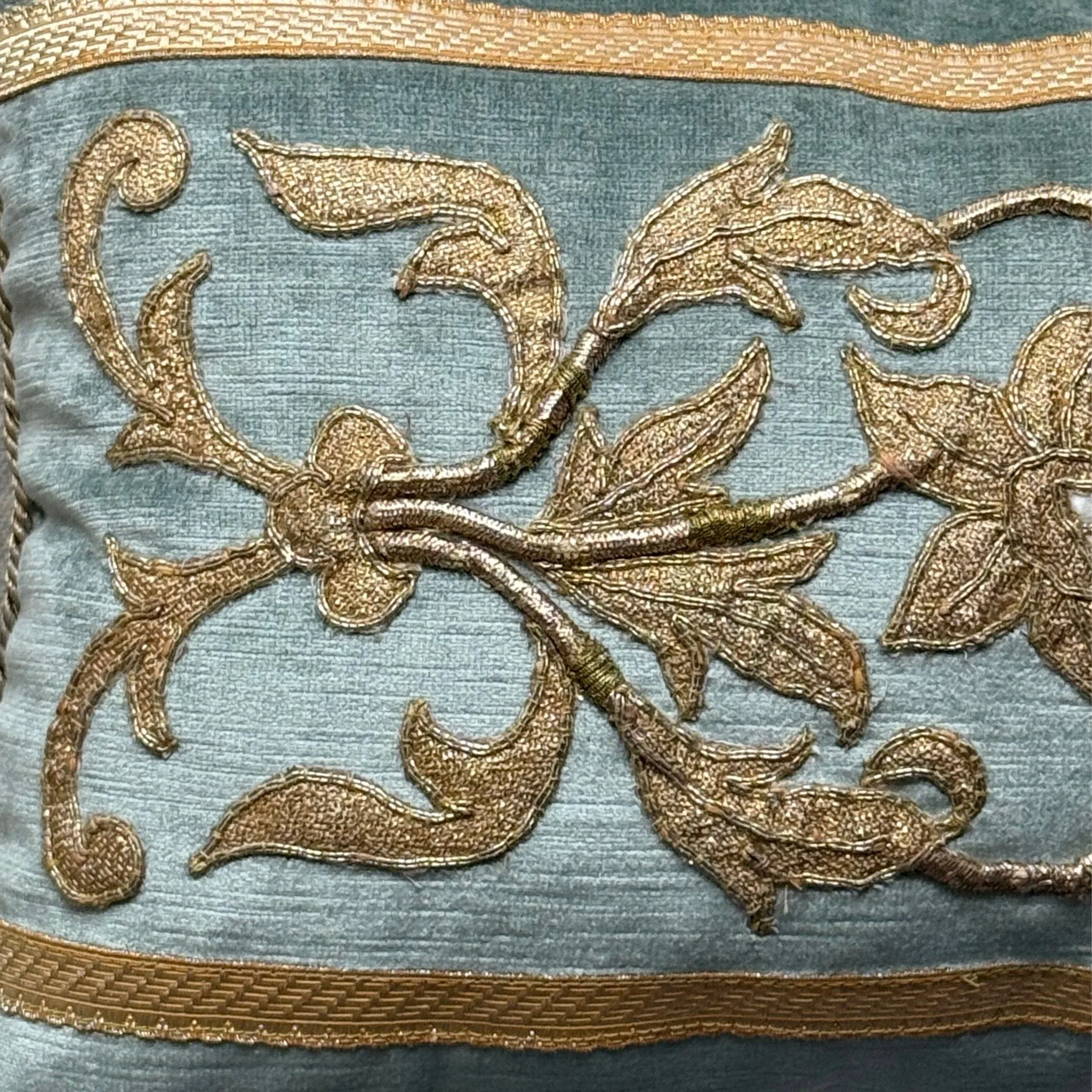 Antique European Gold Metallic and Silk Applique (#M071524 | 12 x 24")