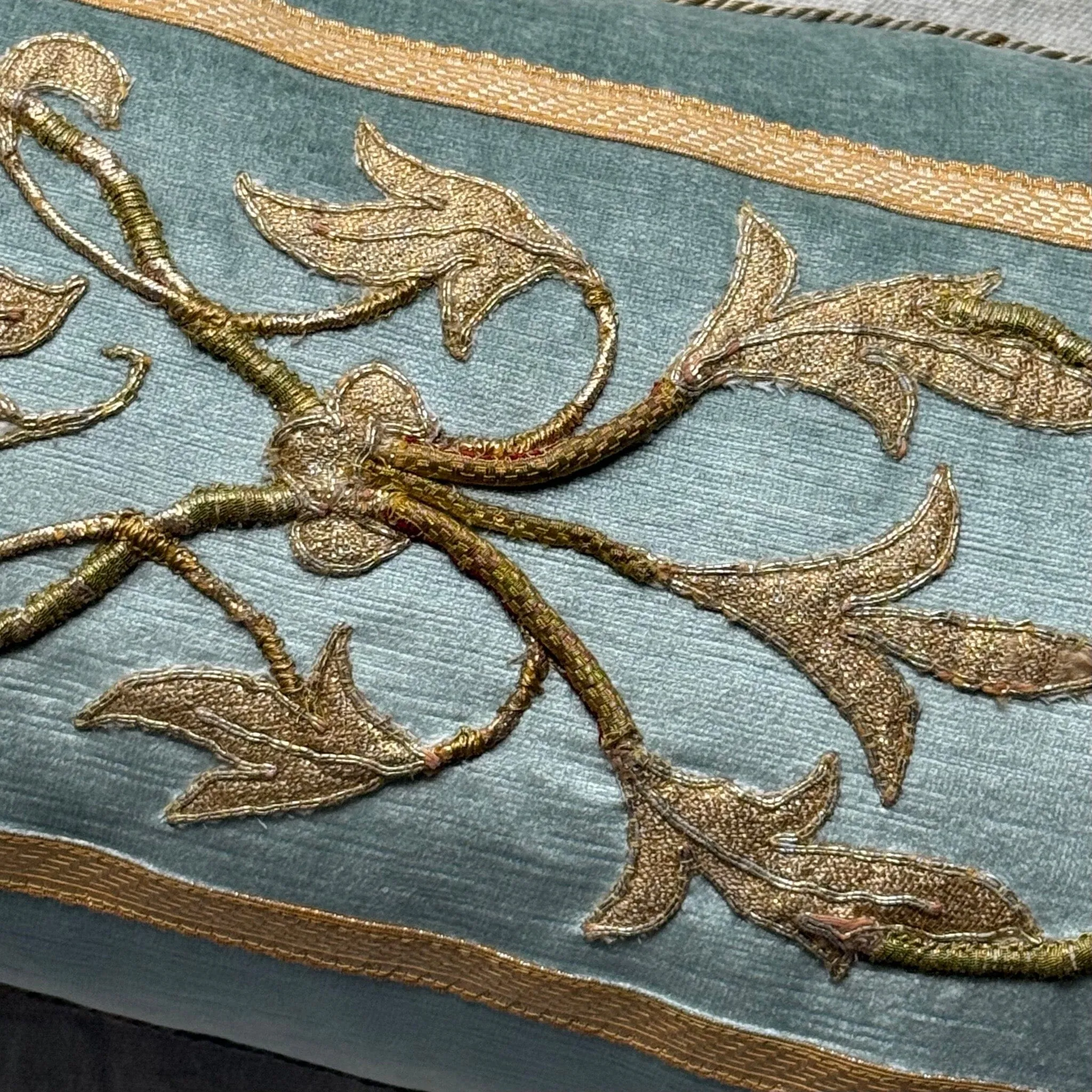 Antique European Gold Metallic and Silk Applique (#M071524 | 12 x 24")