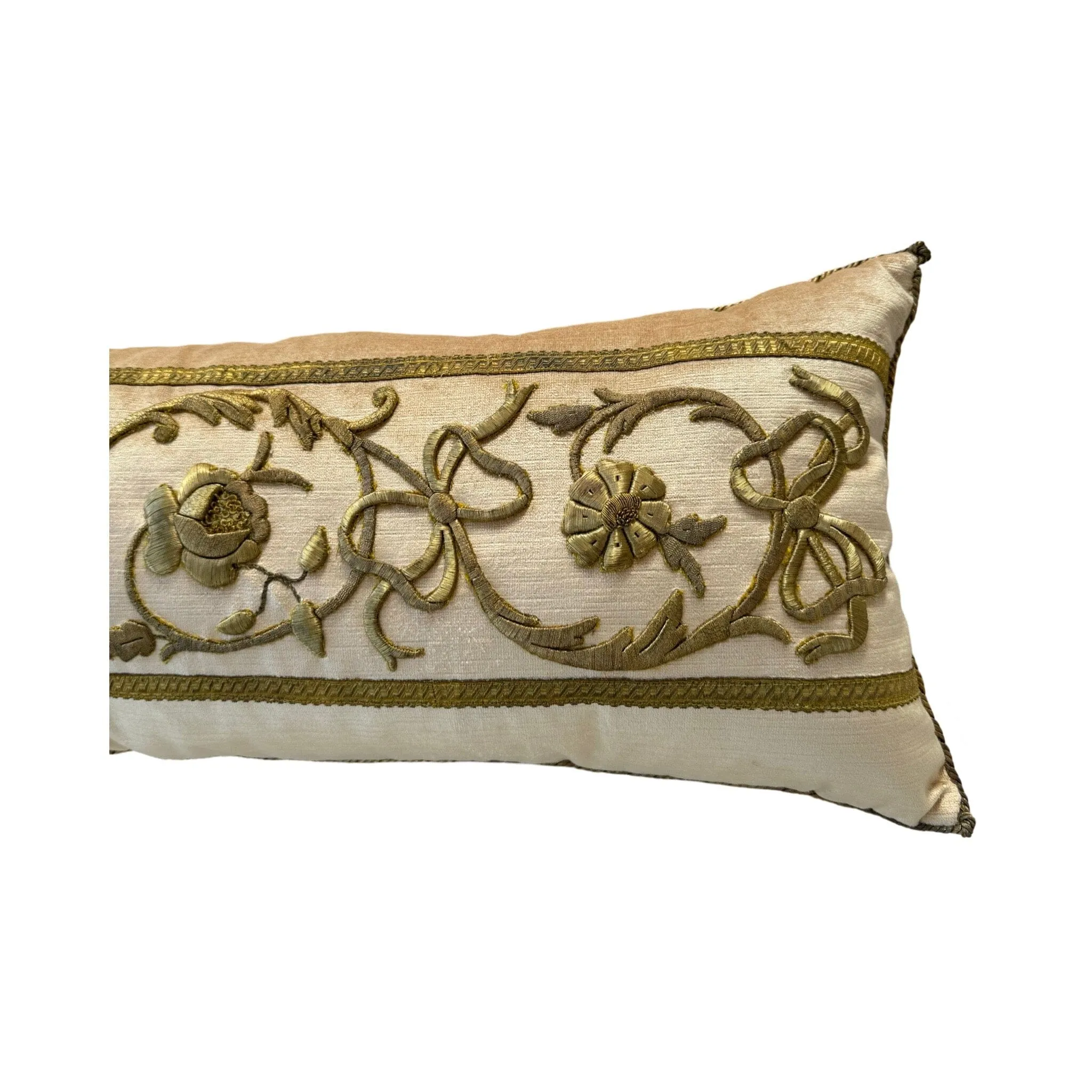 Antique European Raised Gold Metallic Embroidery (#E062924 | 12.5 x 26")