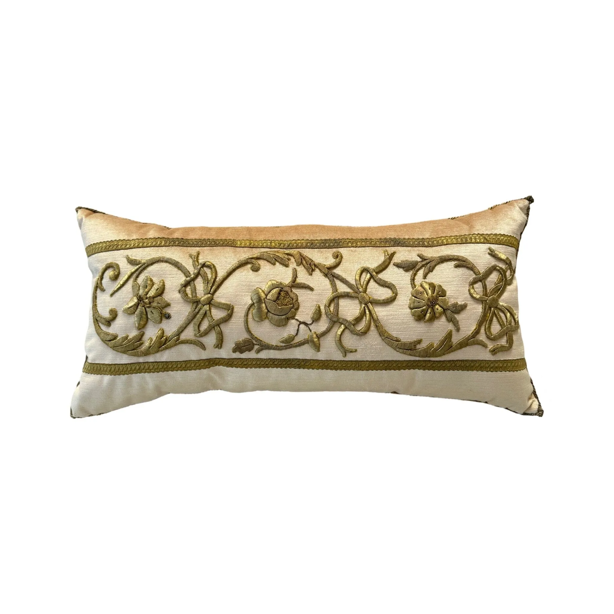 Antique European Raised Gold Metallic Embroidery (#E062924 | 12.5 x 26")