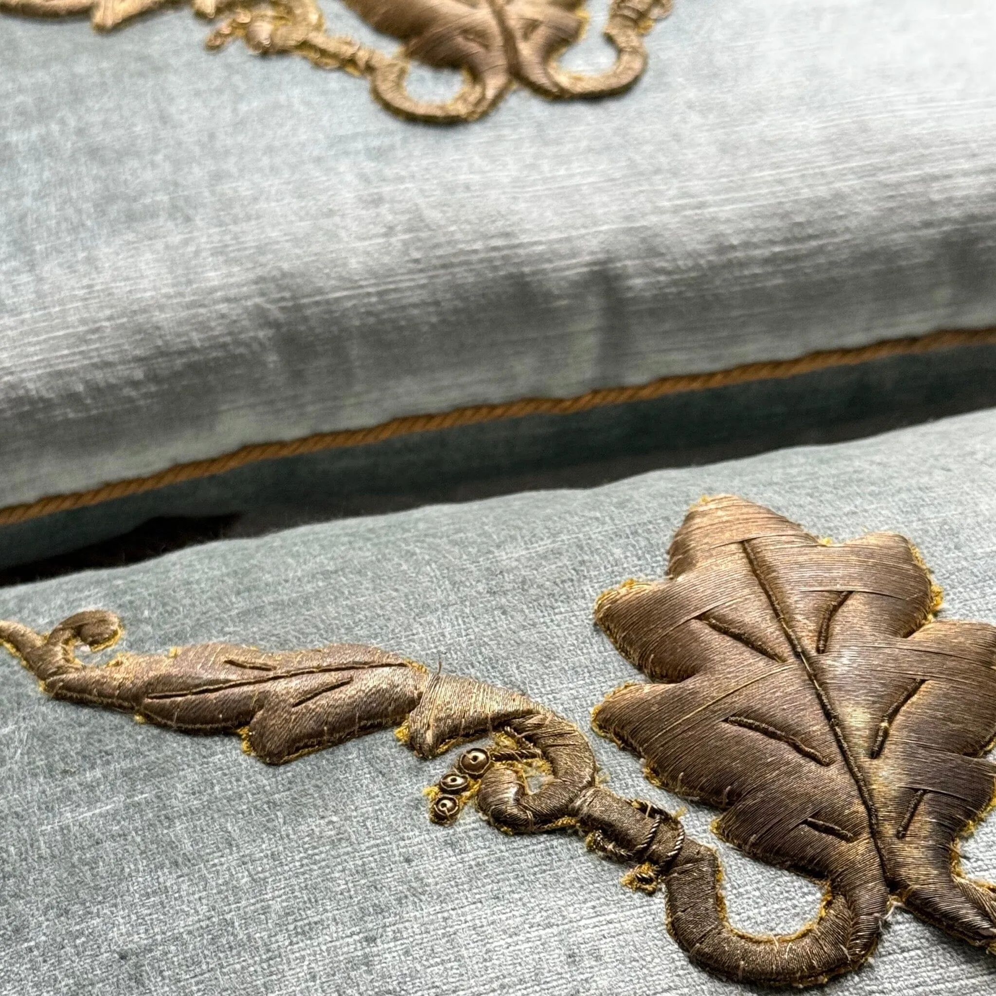 Antique European Raised Gold Metallic Embroidery (#E072424A&B | 11 x 17")