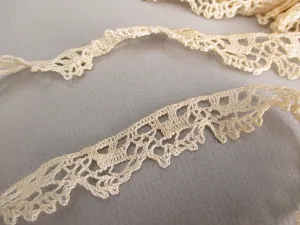 Antique lace 30s 1930s crochet trim Beading yardage