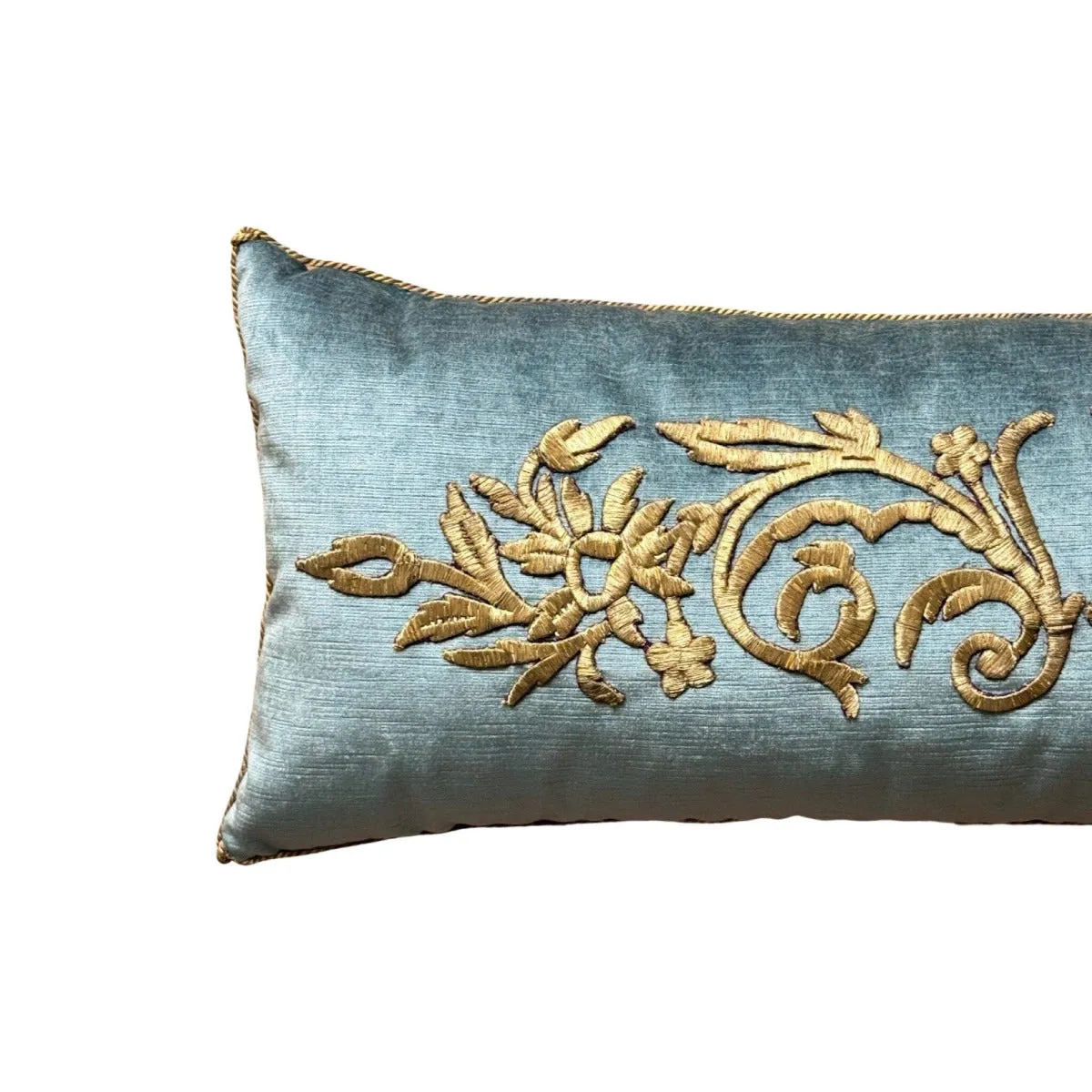 Antique Ottoman Empire Raised Champagne Gold Metallic Embroidery (#E102523 | 12 x 30")