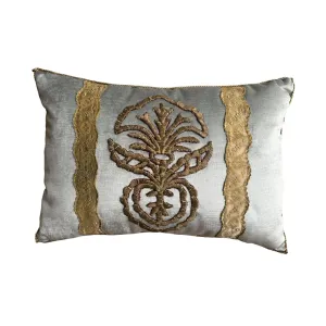 Antique Ottoman Empire Raised Gold and Silver Metallic Embroidery (#E010925 | 14" x 19")