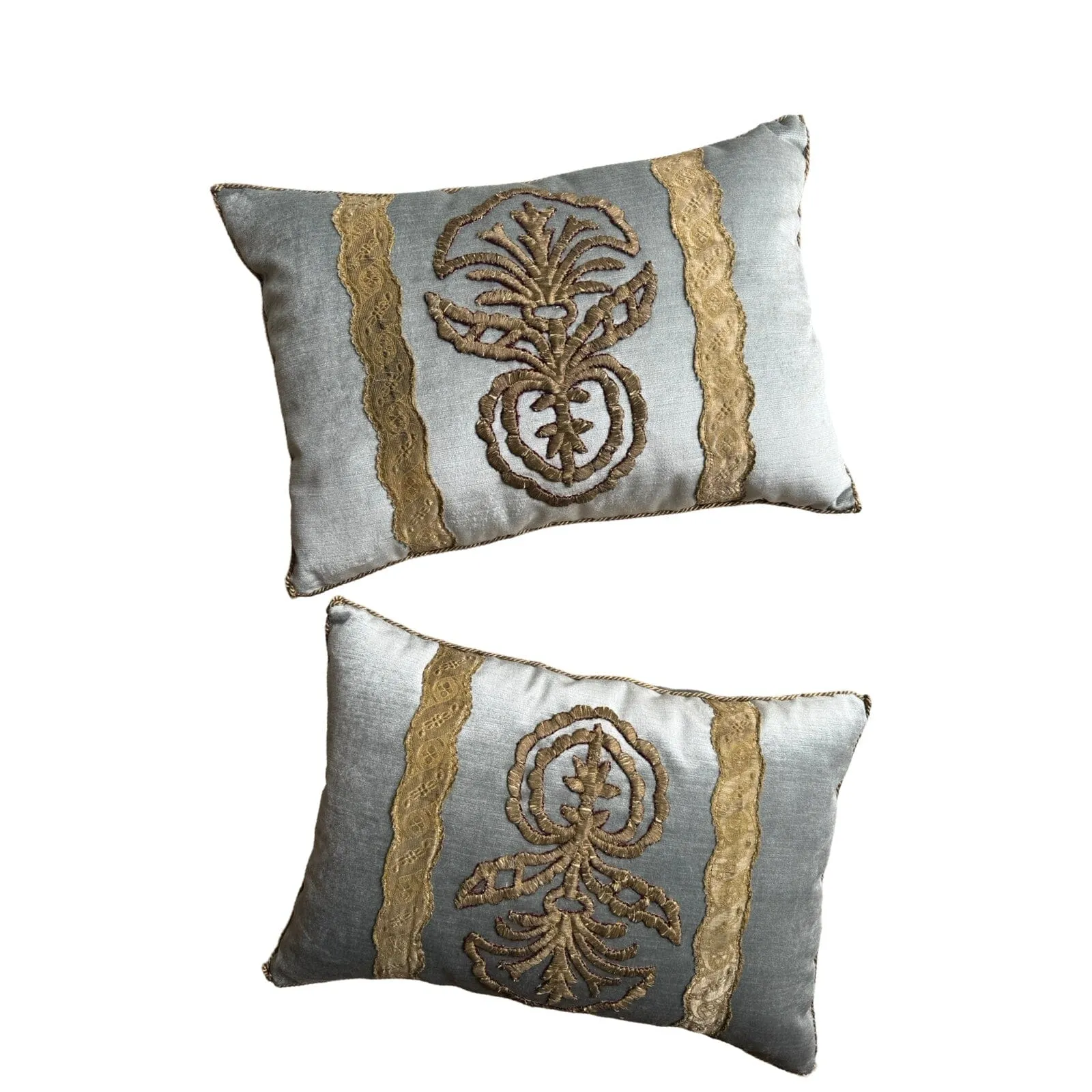 Antique Ottoman Empire Raised Gold and Silver Metallic Embroidery (#E010925 | 14" x 19")