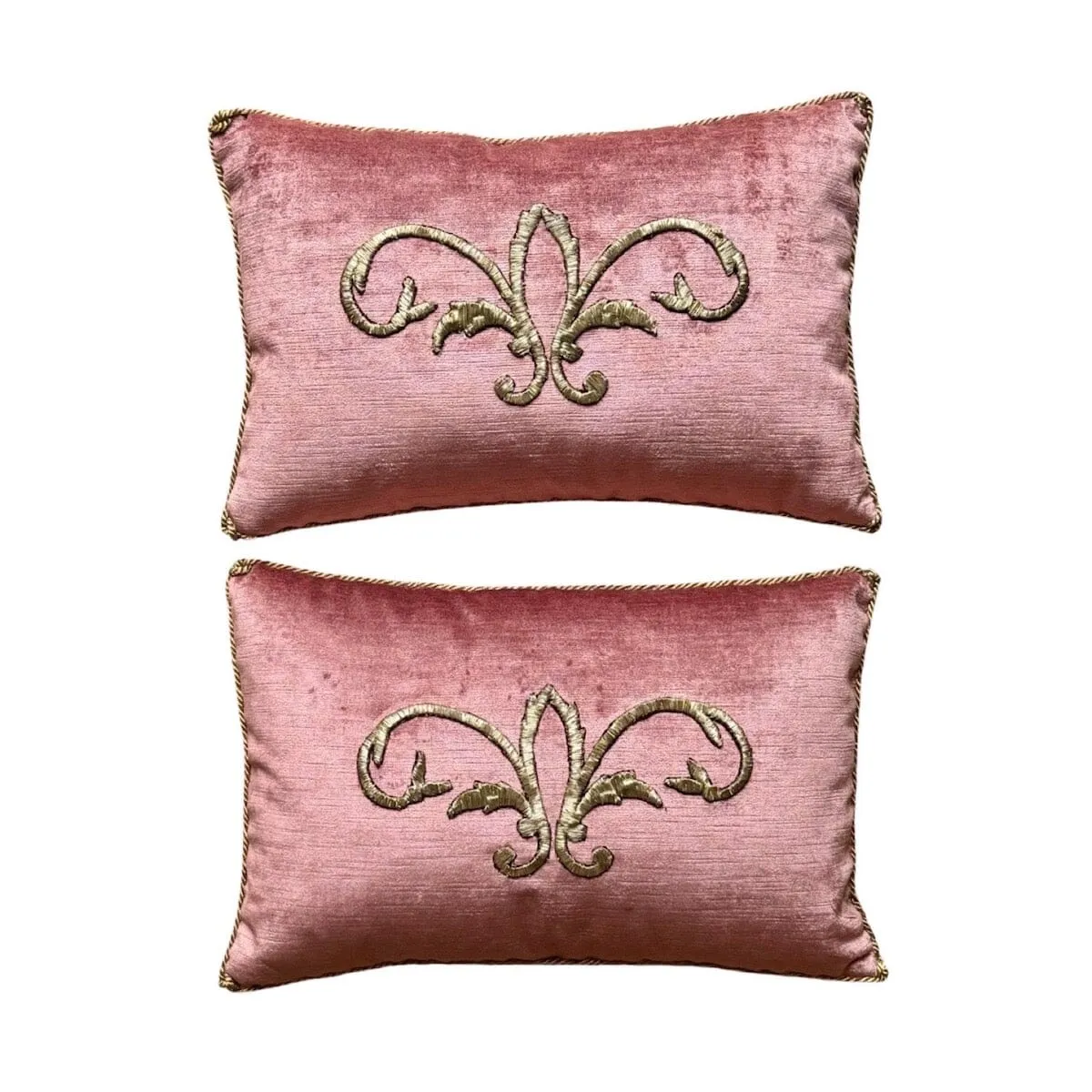 Antique Ottoman Empire Raised Gold Metallic Embroidery (#E020624A&B | 11 x 16")