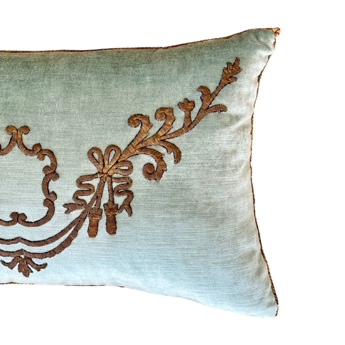 Antique Ottoman Empire Raised Gold Metallic Embroidery (#E022024 | 14 x 23")