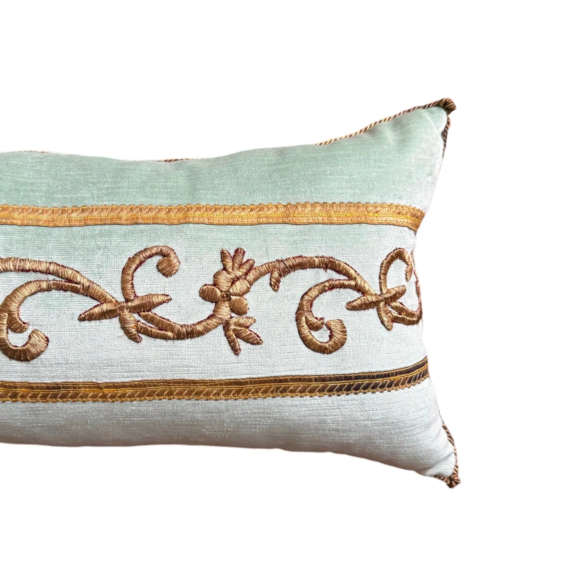 Antique Ottoman Empire Raised Gold Metallic Embroidery (#E031624 | 12 x 34")