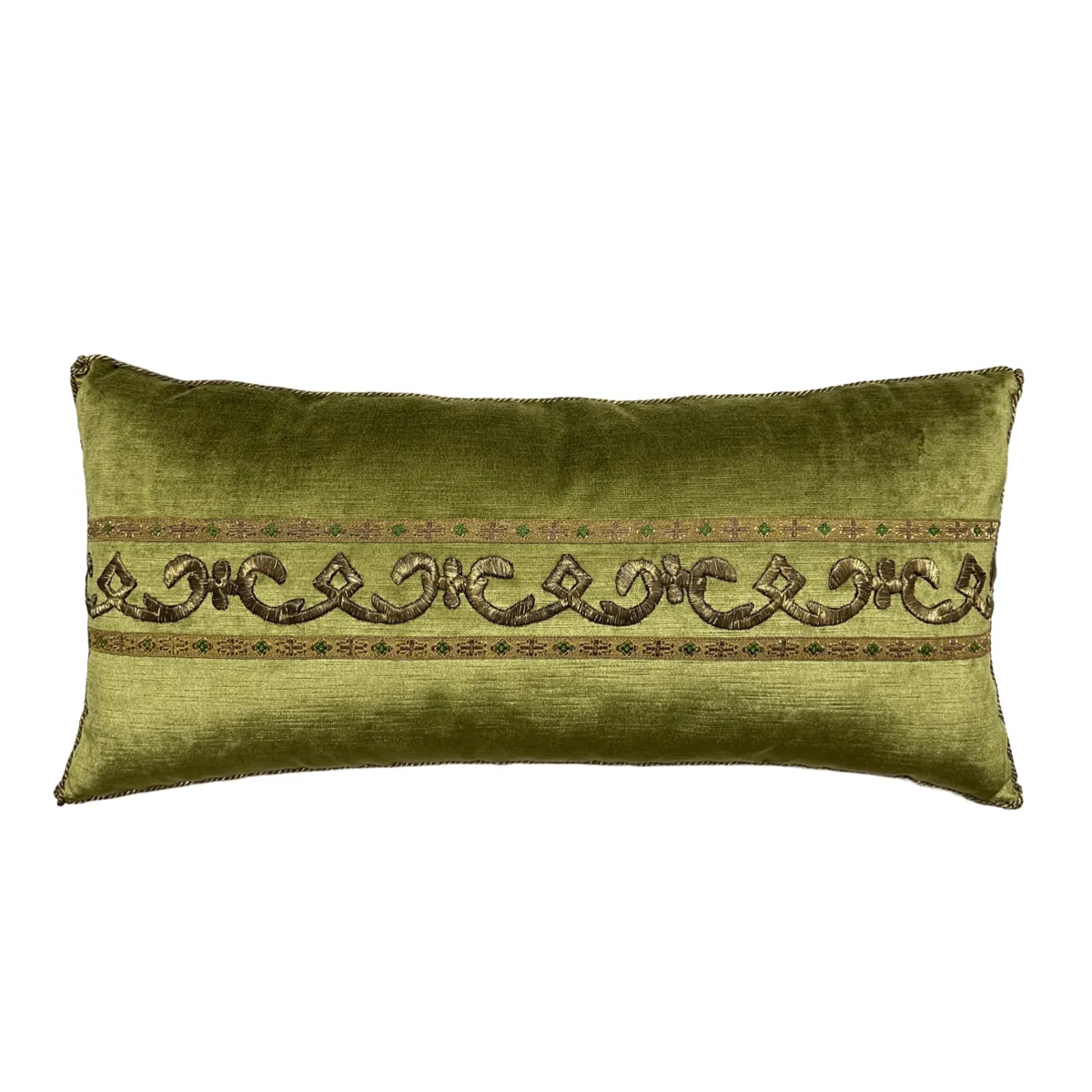 Antique Ottoman Empire Raised Gold Metallic Embroidery (#E040823 | 12 1/2 x 26")