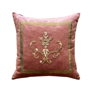 Antique Ottoman Empire Raised Gold Metallic Embroidery (#E061922A&B | 20 x 20″)