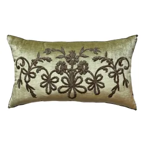 Antique Ottoman Empire Raised Gold Metallic Embroidery (#E070424| 14x 24")