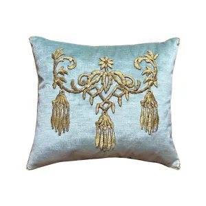 Antique Ottoman Empire Raised Gold Metallic Embroidery (#E071523 | 15 x 17")