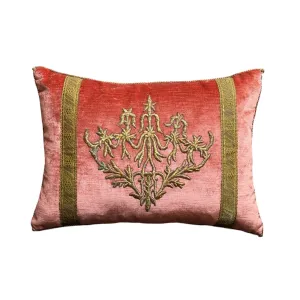 Antique Ottoman Empire Raised Gold Metallic Embroidery (#E072924A&B | 14x 19")