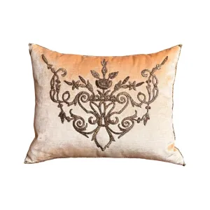 Antique Ottoman Empire Raised Gold Metallic Embroidery (#E080424A&B | 15x 19")