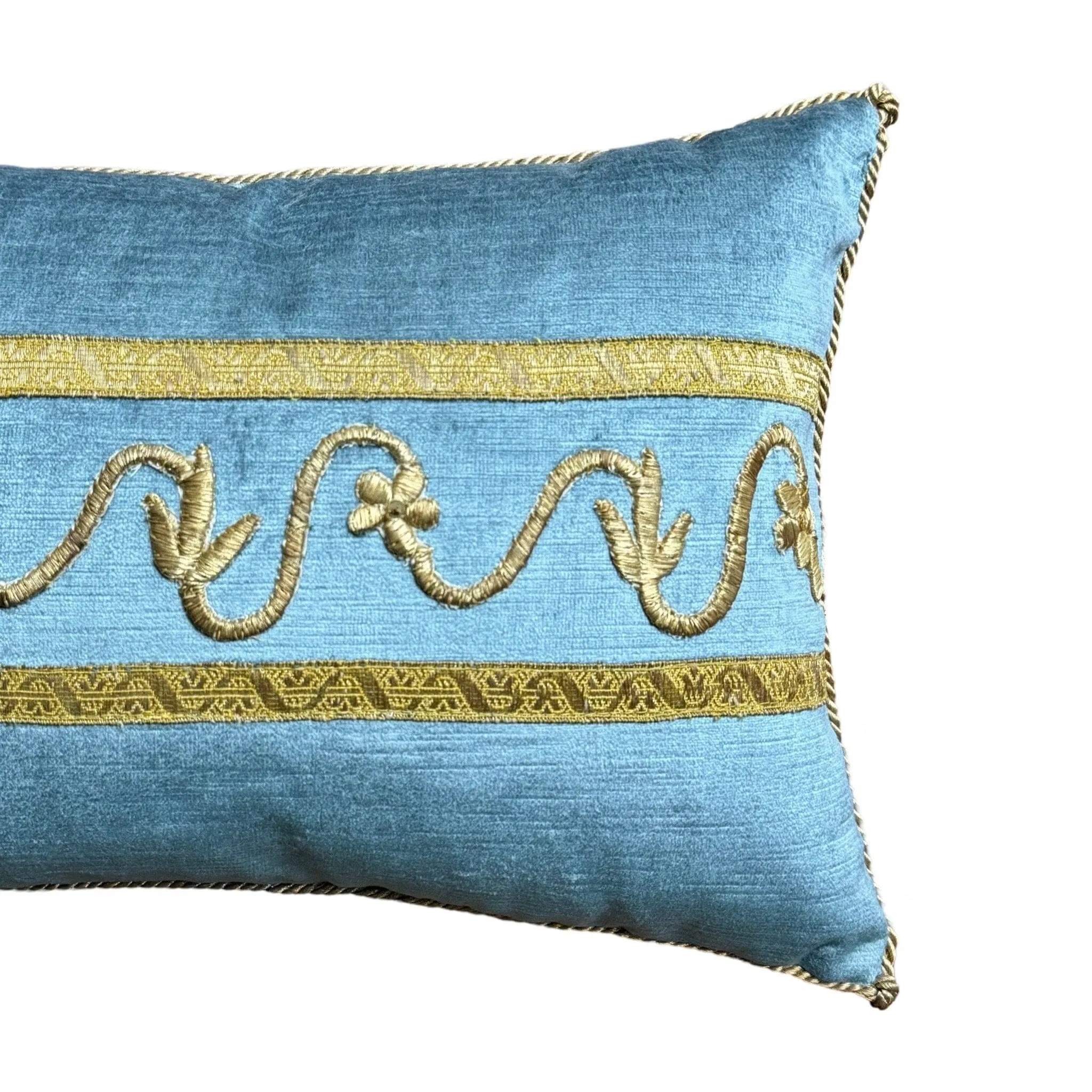 Antique Ottoman Empire Raised Gold Metallic Embroidery (#E080724A&B | 11 x 19")