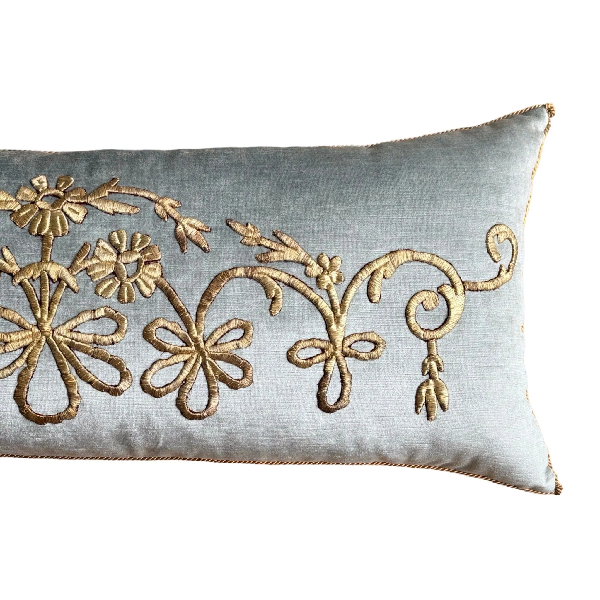Antique Ottoman Empire Raised Gold Metallic Embroidery (#E080924 | 14.5 x 36")